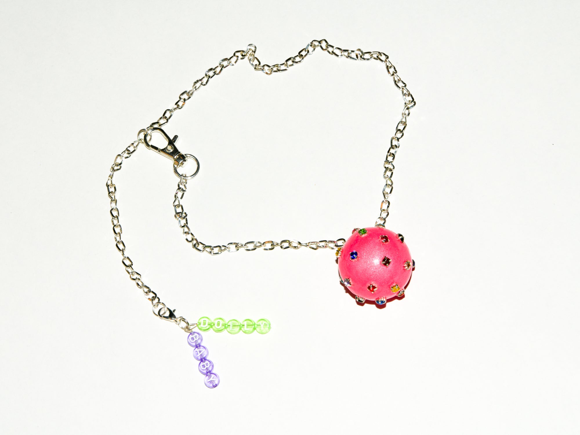 Disco Ball Choker Necklace in Hot Pink