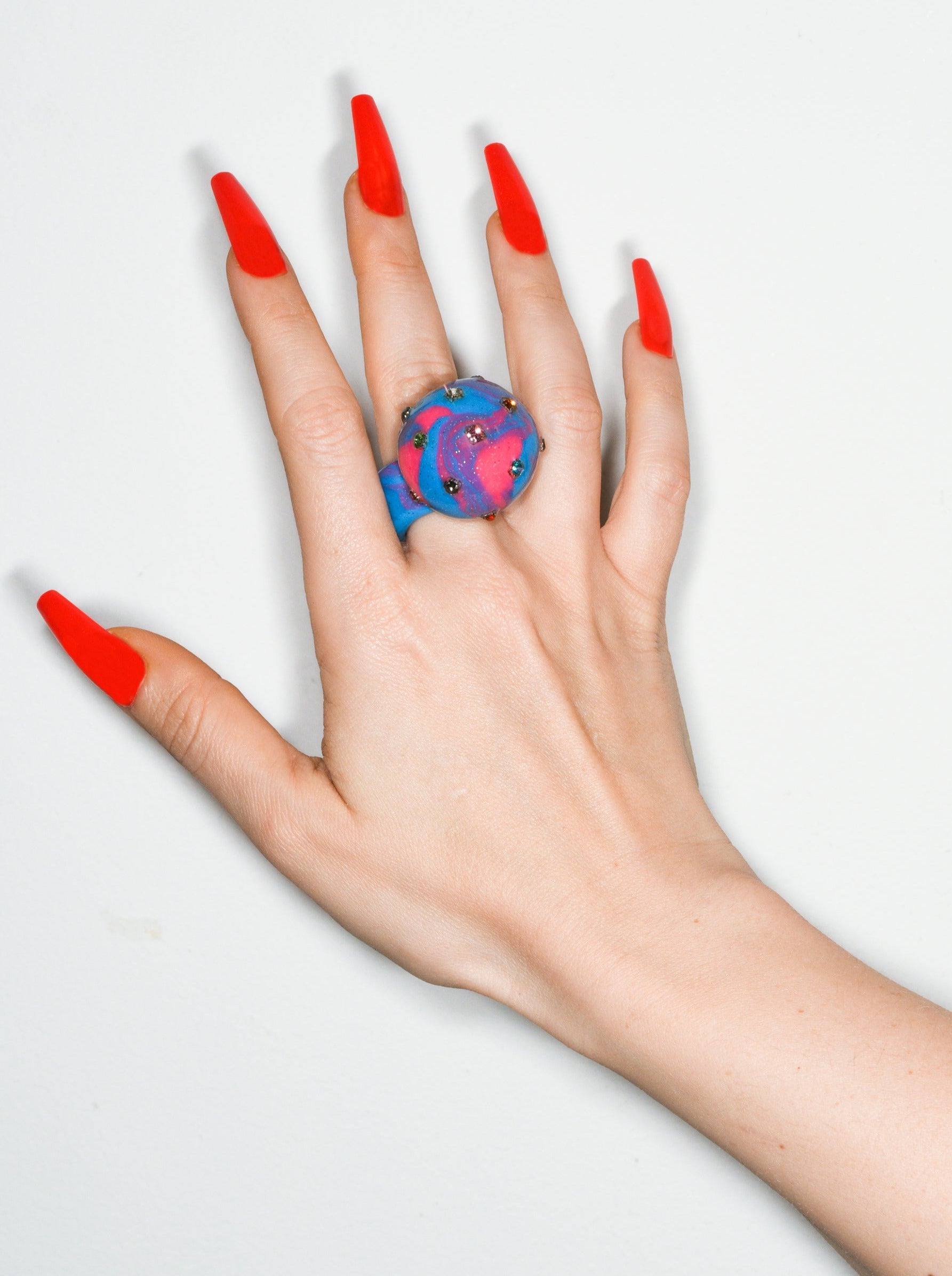 Pink and Blue Swirl Ring